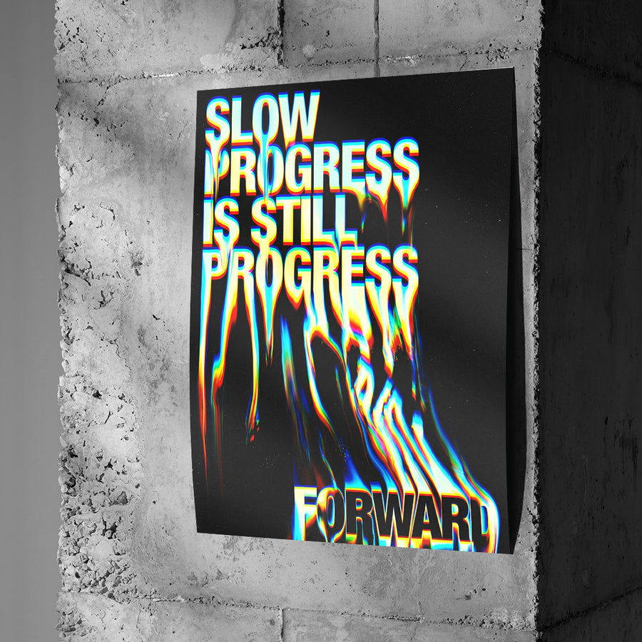 DOTCOMCANVAS Slow Process Poster an Betonwand
