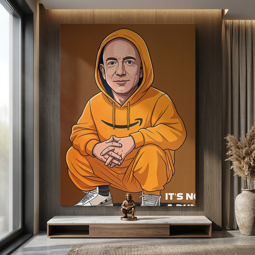 DOTCOMCANVAS Jeff Bezos Swag Leinwandbild Raumansicht