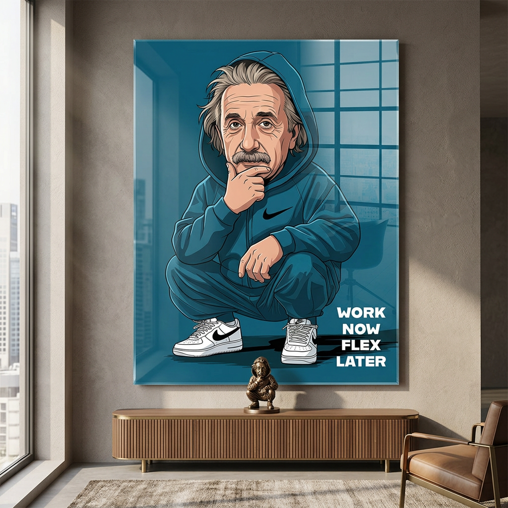 DOTCOMCANVAS Albert Einstein Swag Acrylglasbild Raumansicht