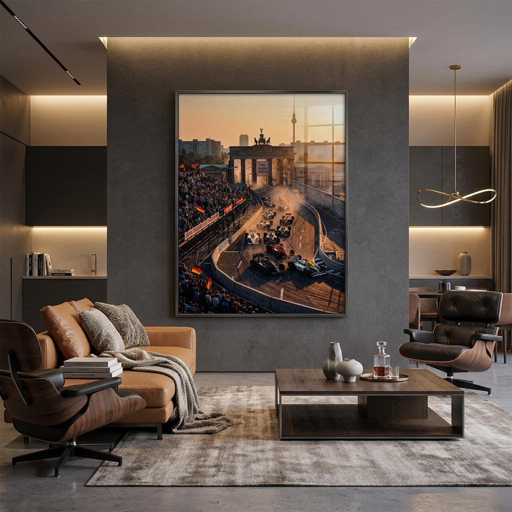 DOTCOMCANVAS Berlin F1 Acrylglasbild Raumansicht Wohnambiente