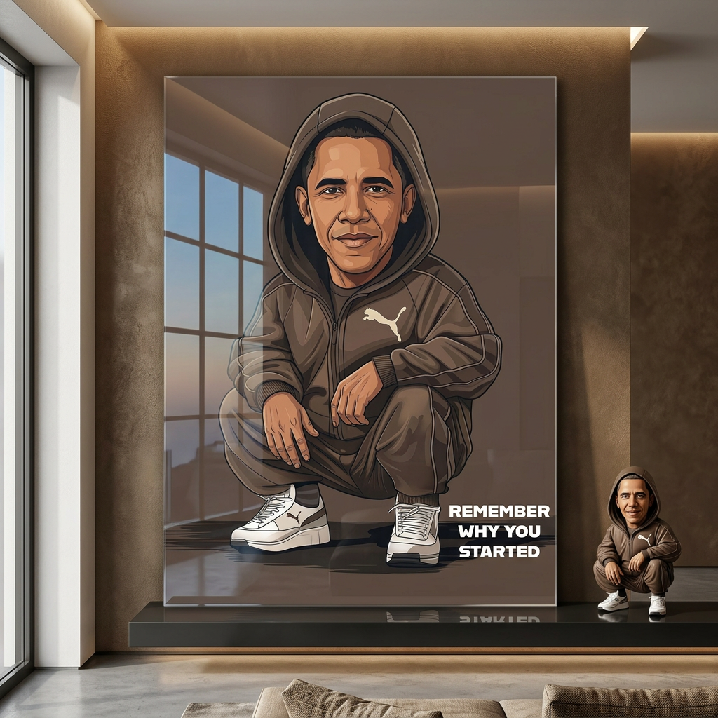 DOTCOMCANVAS Obama Swag Acrylglasbild Raum-Mockup