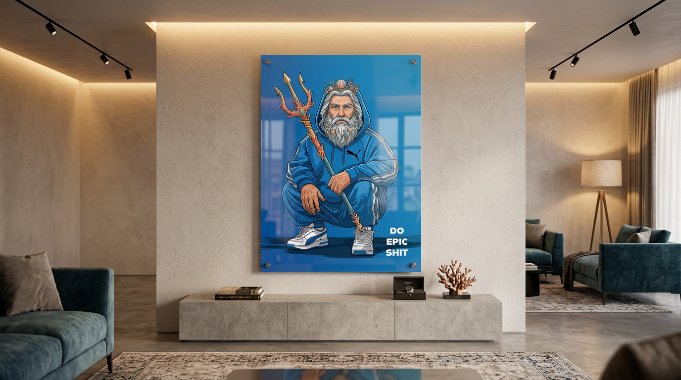 Poseidon Swag Acrylglasbild Banner