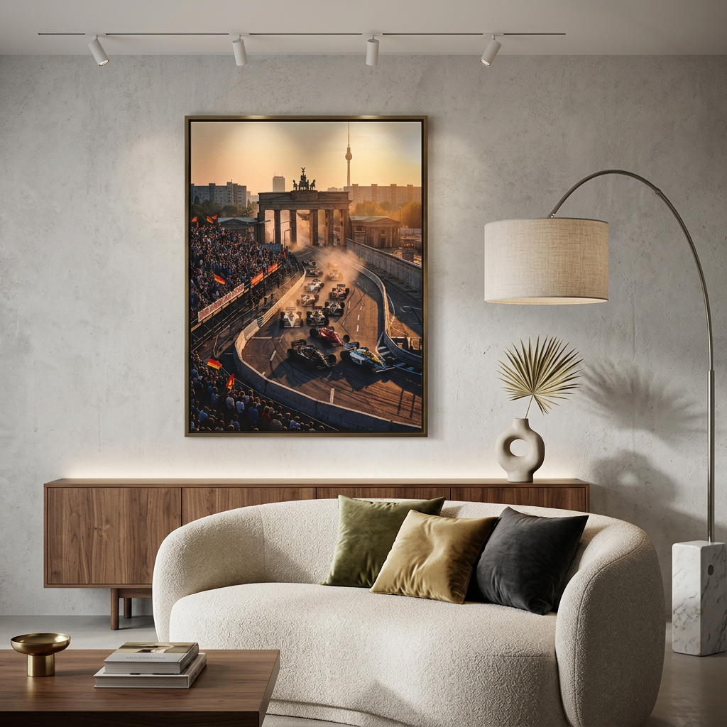 DOTCOMCANVAS Berlin F1 Poster Raumansicht Wohnambiente