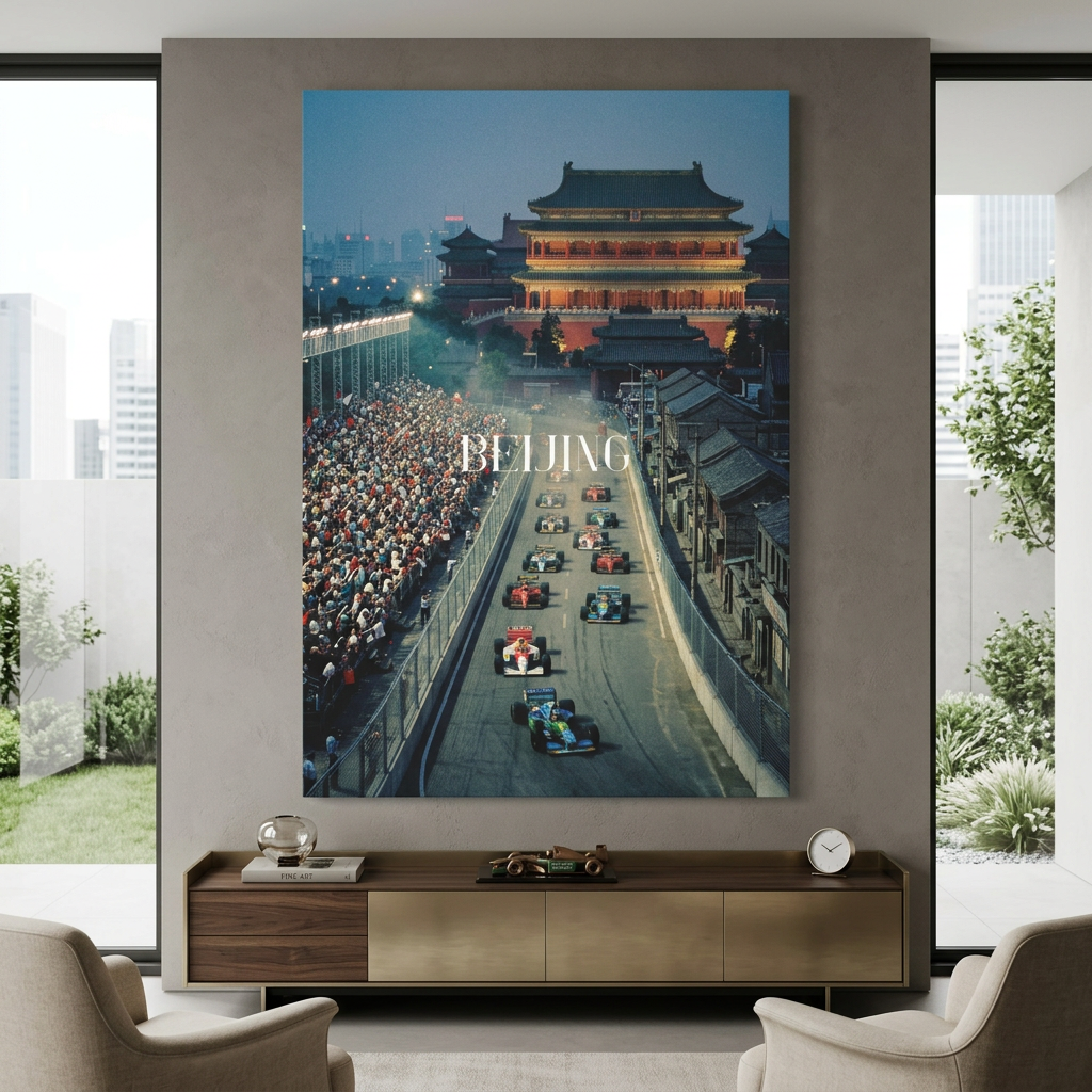 Beijing F1 Leinwandbild – Raum-Mockup