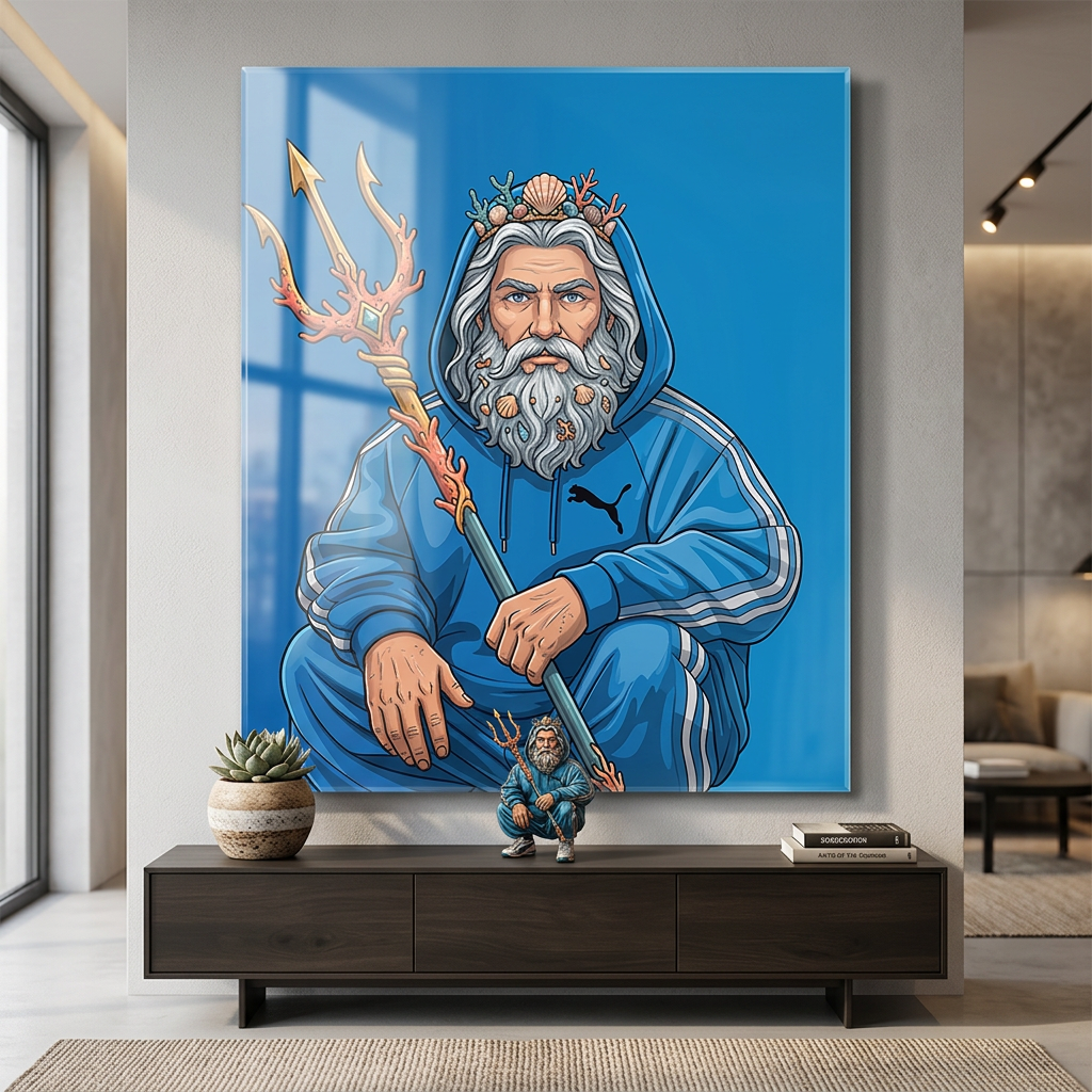 Poseidon Swag Acrylglasbild Raumansicht