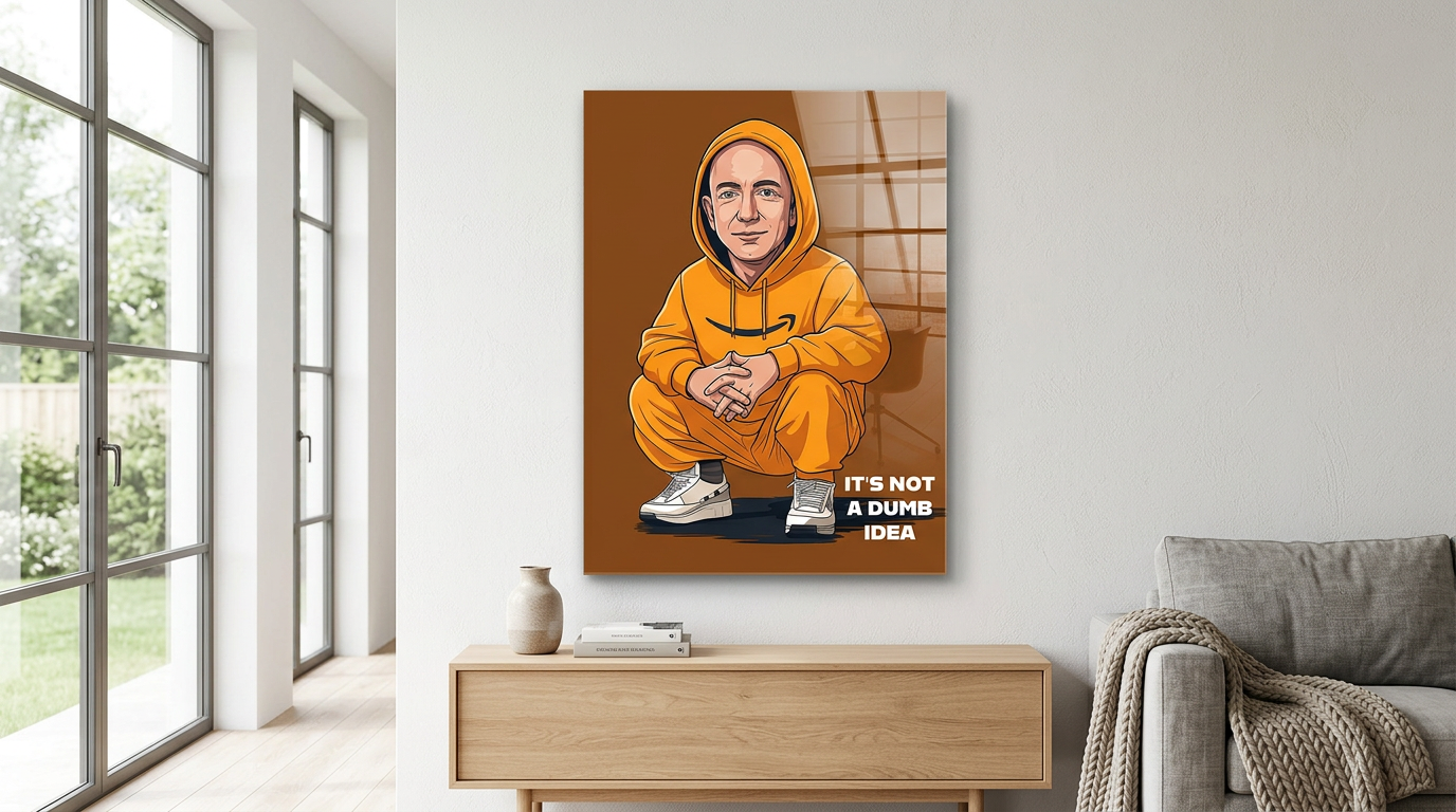 DOTCOMCANVAS Jeff Bezos Swag Acrylglasbild Banner