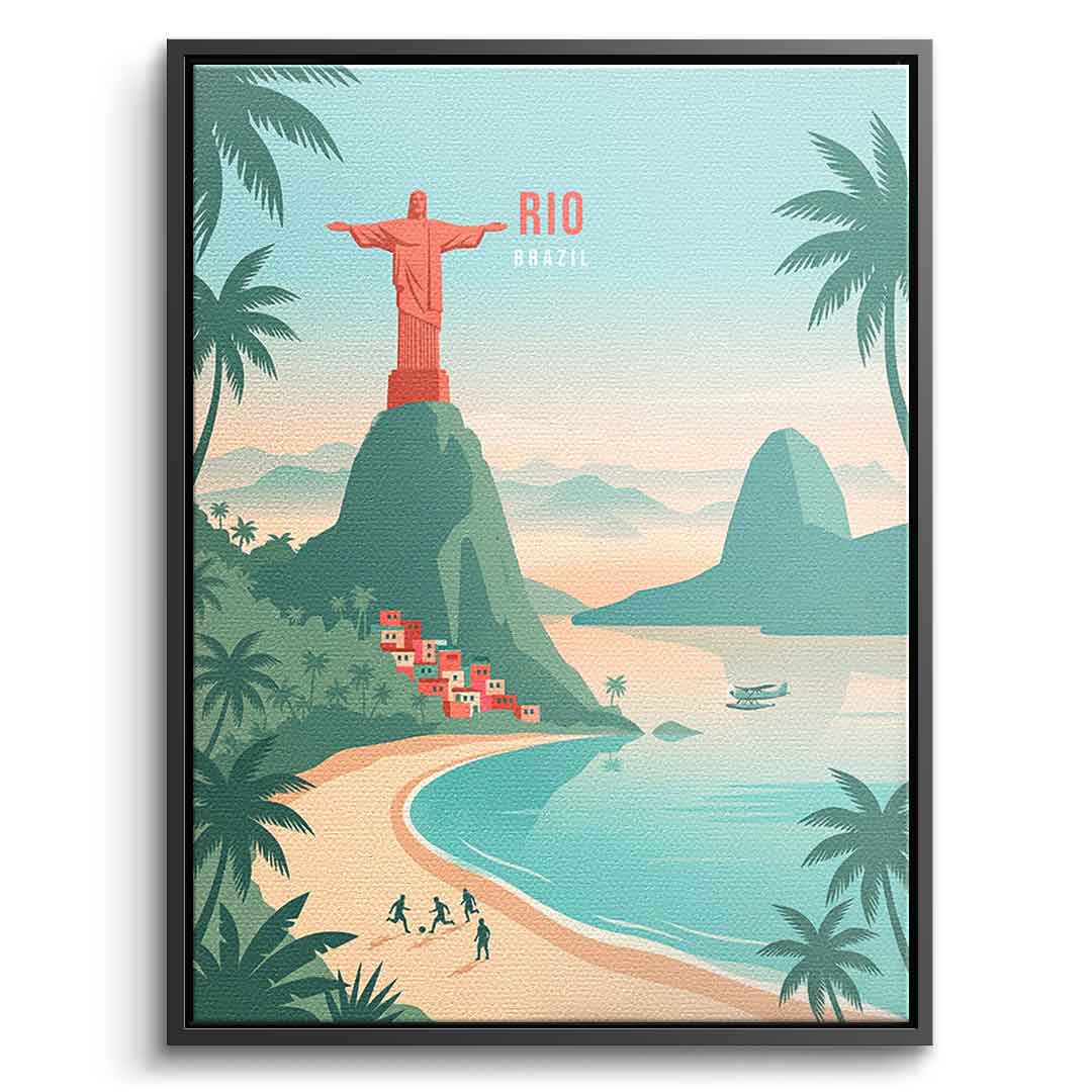 DOTCOMCANVAS Rio Leinwandbild Vorderansicht mit schwarzem Rahmen