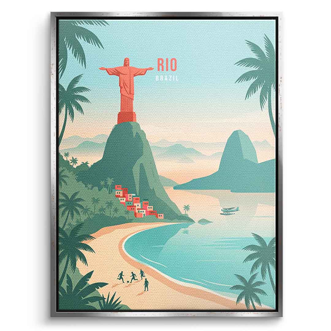 DOTCOMCANVAS Rio Leinwandbild Vorderansicht mit silbernem Rahmen