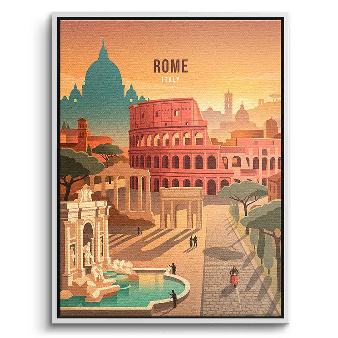 DOTCOMCANVAS Rome Leinwandbild Seitenansicht weiss