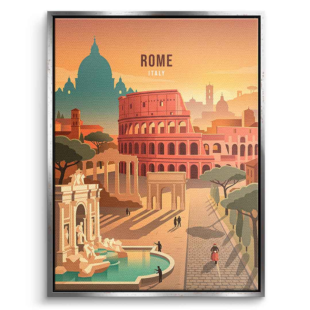 DOTCOMCANVAS Rome Leinwandbild Seitenansicht schwarz