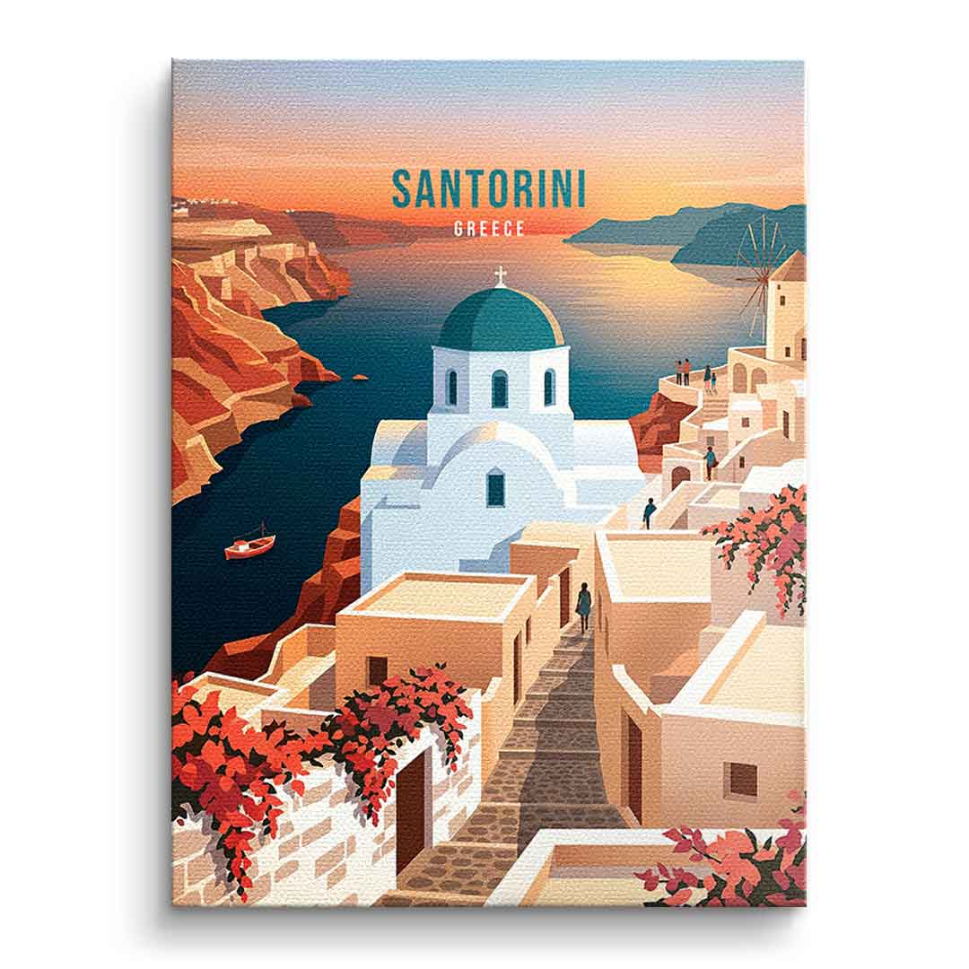 DOTCOMCANVAS Santorini Leinwandbild Vorderansicht ohne Rahmen (korrekt)