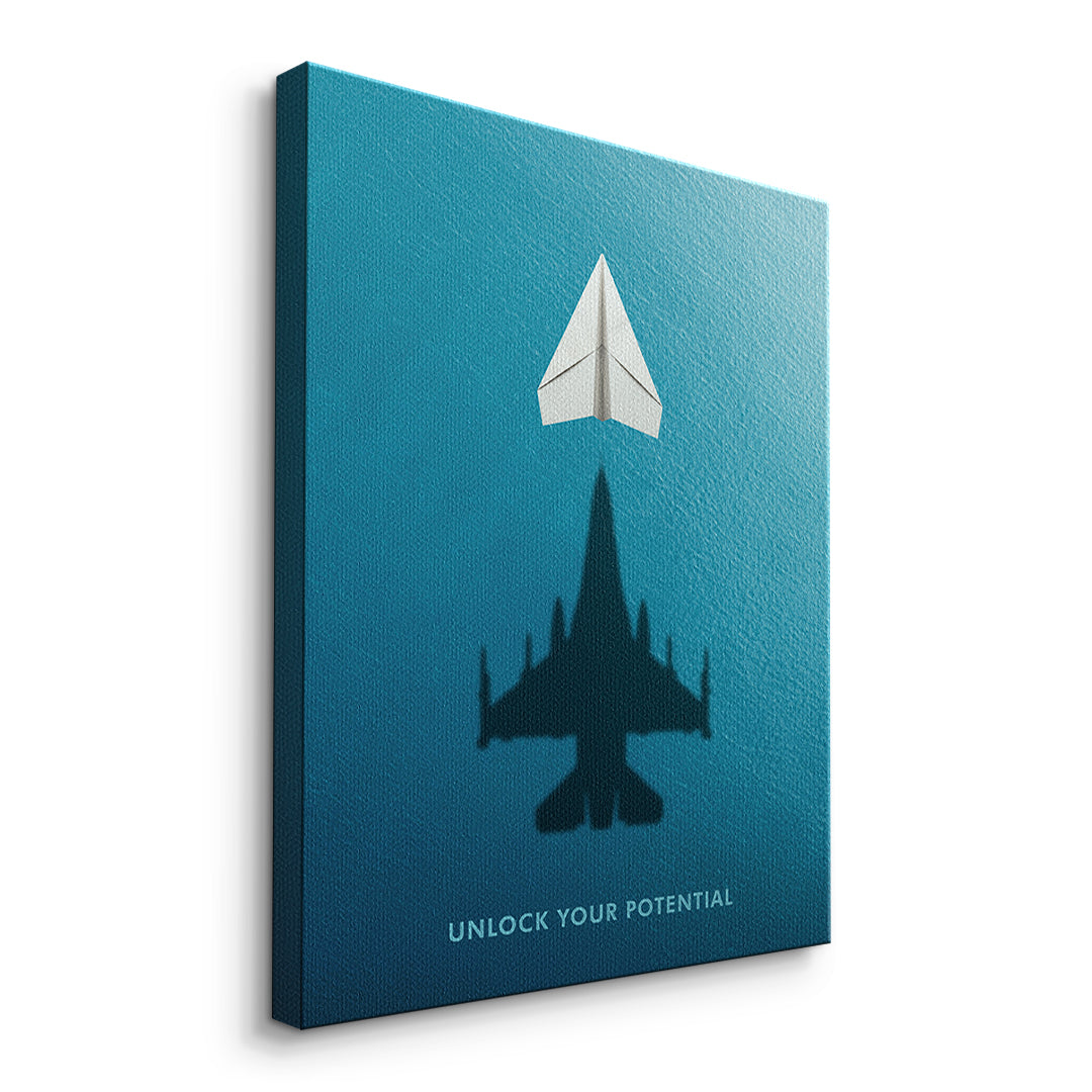 DOTCOMCANVAS Unlock Your Potential Leinwandbild Seitenansicht ohne Rahmen