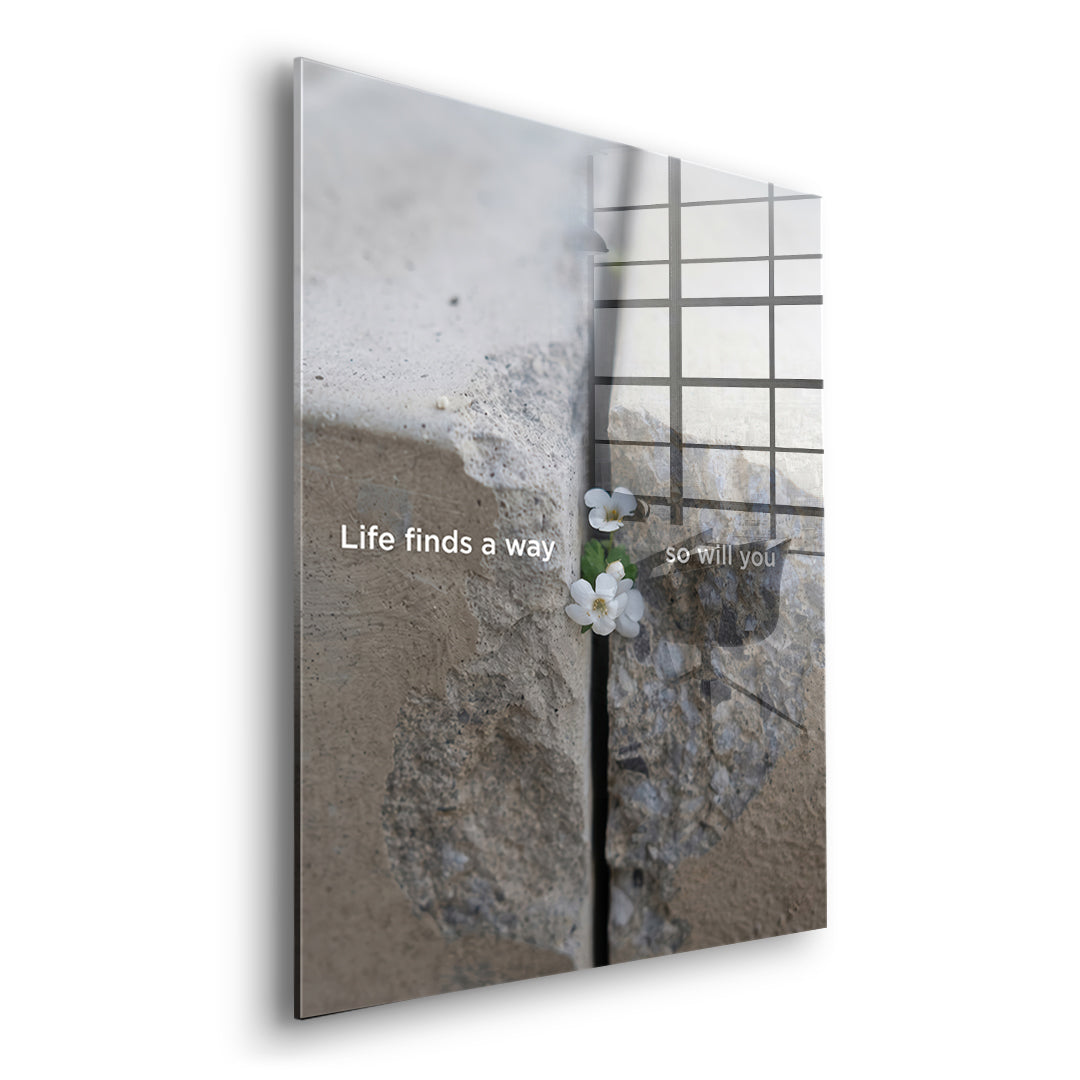 DOTCOMCANVAS Life finds a way Acrylglasbild Seitenansicht ohne Rahmen