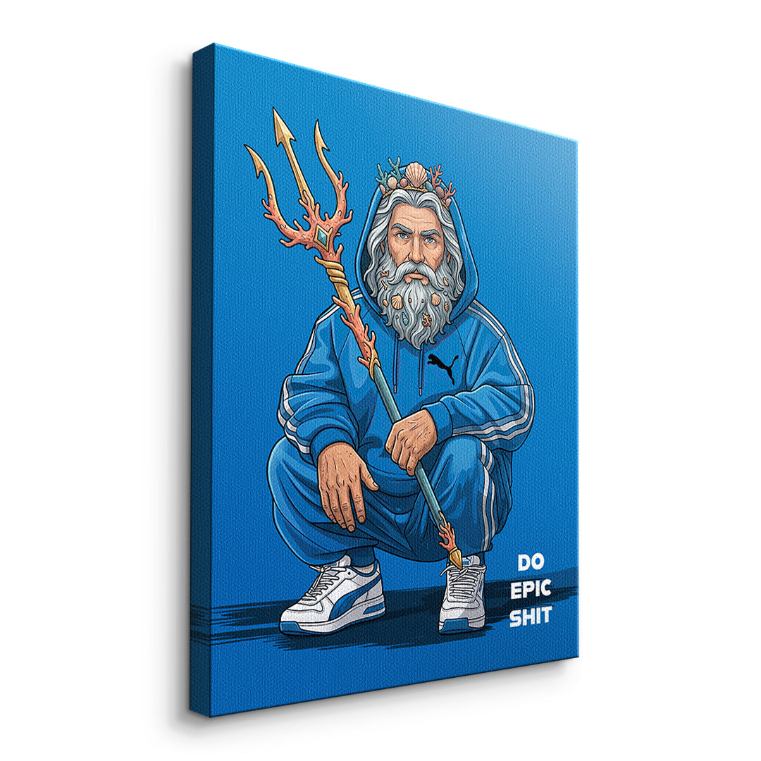 Poseidon Swag Leinwandbild Seitenansicht Ohne Rahmen