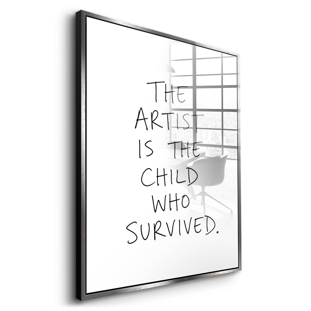 DOTCOMCANVAS Survived Acrylglasbild Seitenansicht silberner Rahmen