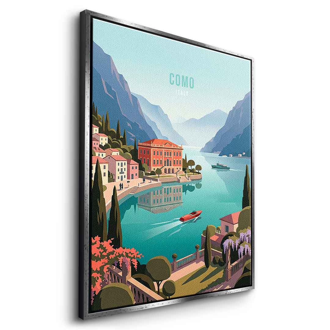 DOTCOMCANVAS Como Leinwandbild Seitenansicht weiss