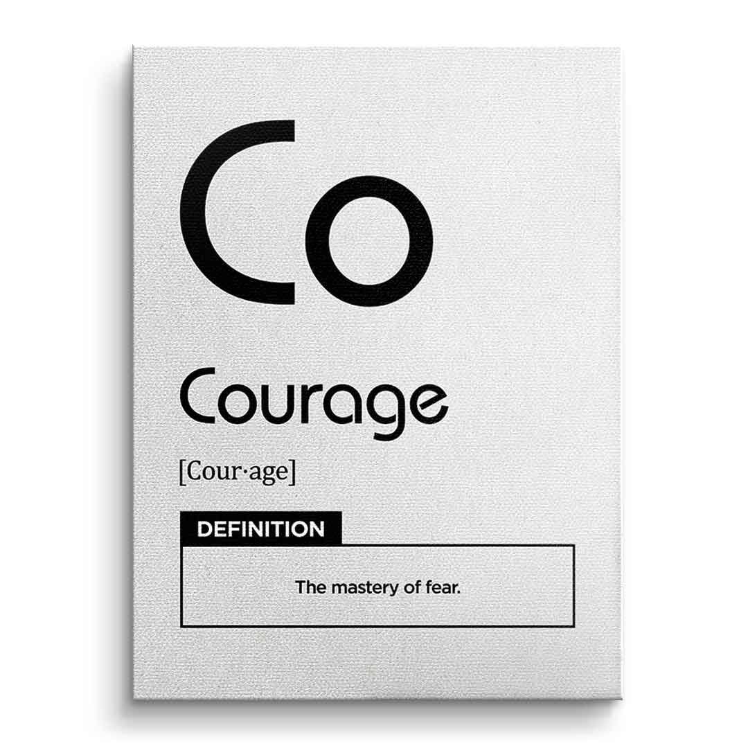 DOTCOMCANVAS® Courage (Co) Leinwandbild Version Weiß – Vorderansicht Ohne Rahmen