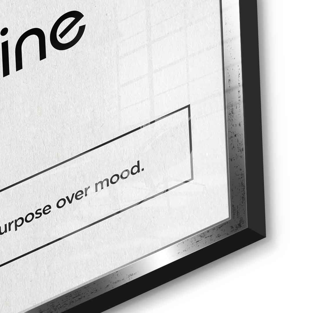 DOTCOMCANVAS® Discipline (Di) Acrylglasbild Version Weiß – Detailansicht