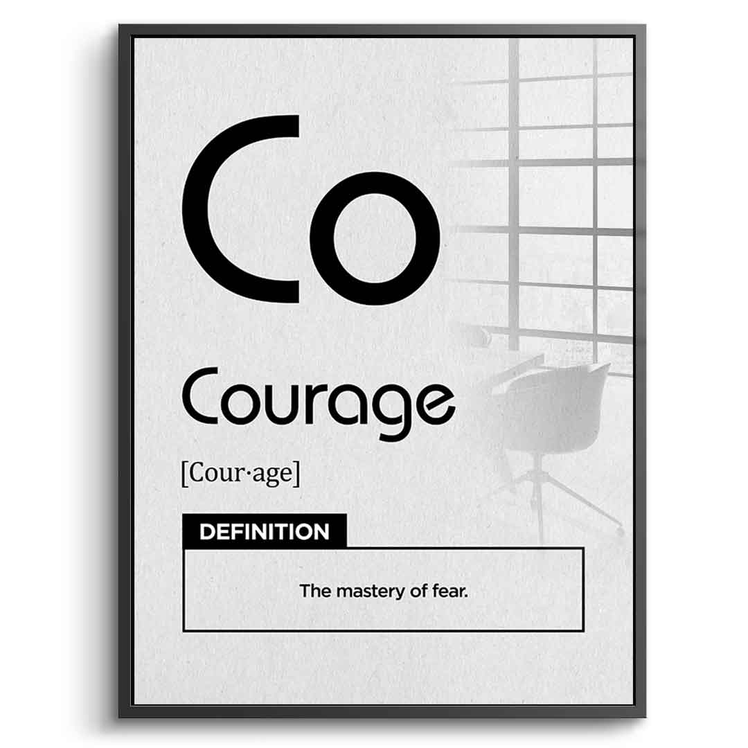 DOTCOMCANVAS® Courage (Co) Acrylglasbild Version Weiß – Echtheitszertifikat
