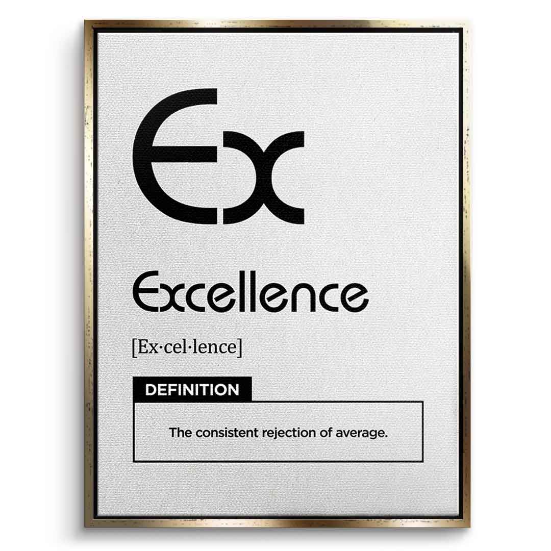 DOTCOMCANVAS® Excellence (Ex) Leinwandbild Version Weiß – Vorderansicht Goldener Rahmen