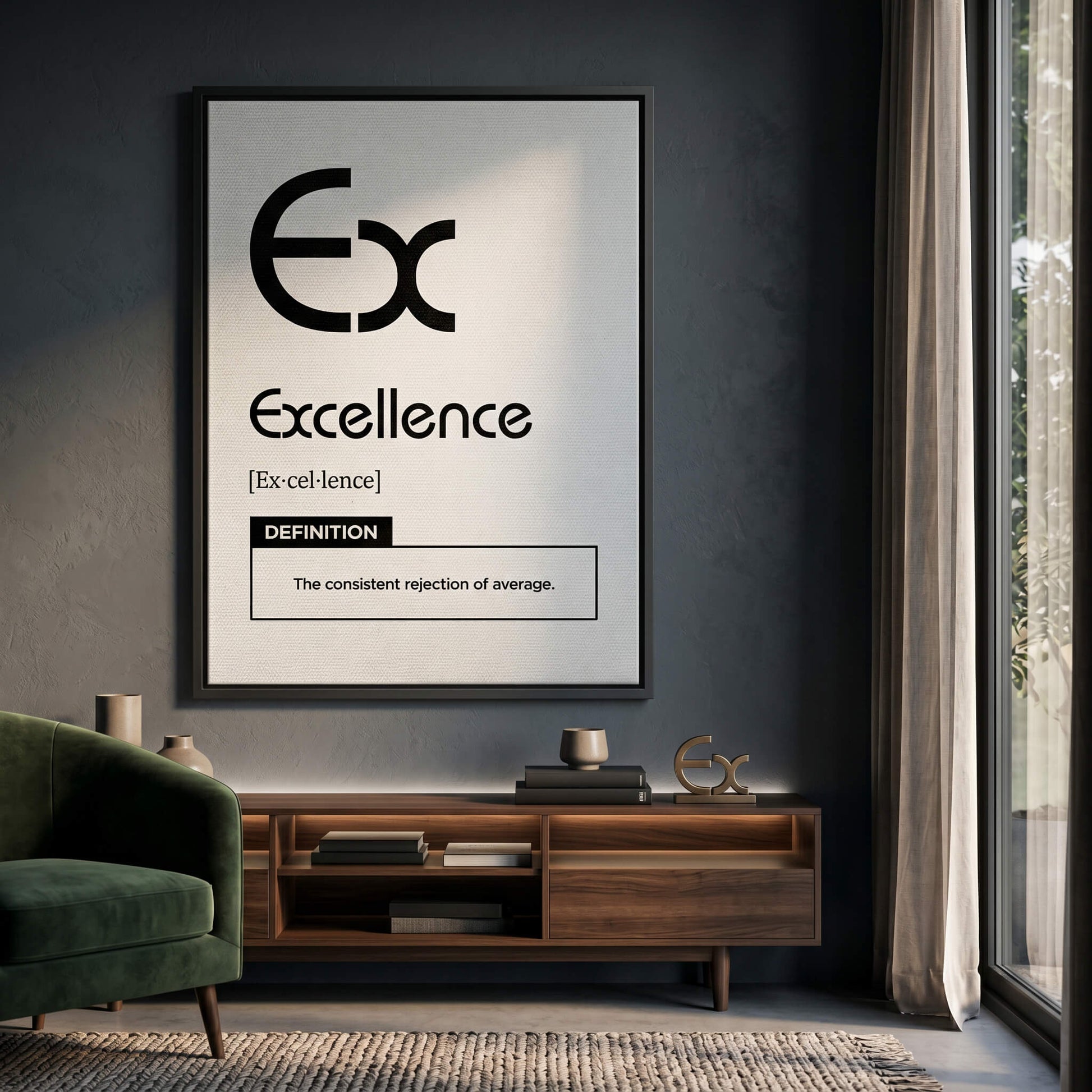 DOTCOMCANVAS® Excellence (Ex) Leinwandbild Version Weiß – Raum-Mockup