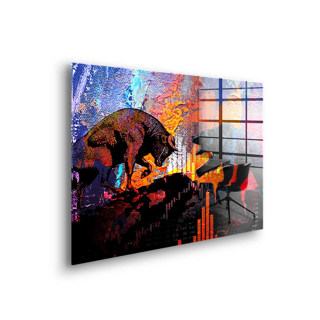 Bull Fights Bear - Acrylglas