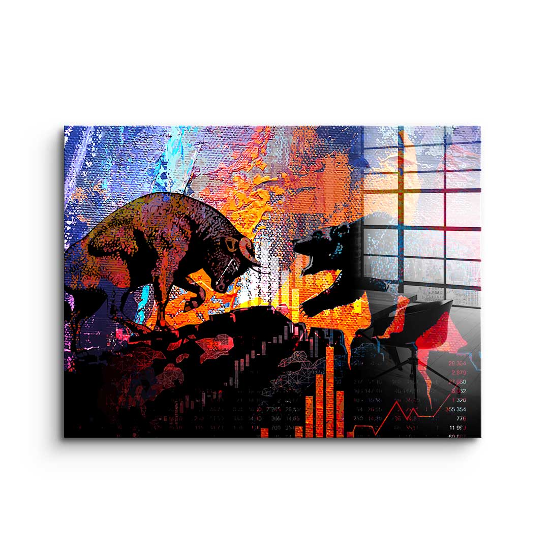 Bull Fights Bear - Acrylglas