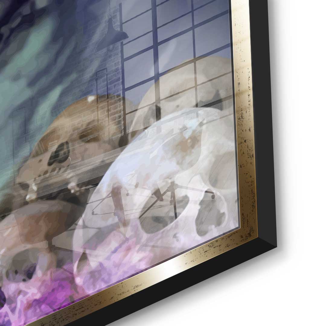 Acrylic glass picture Cannabis Wolf
