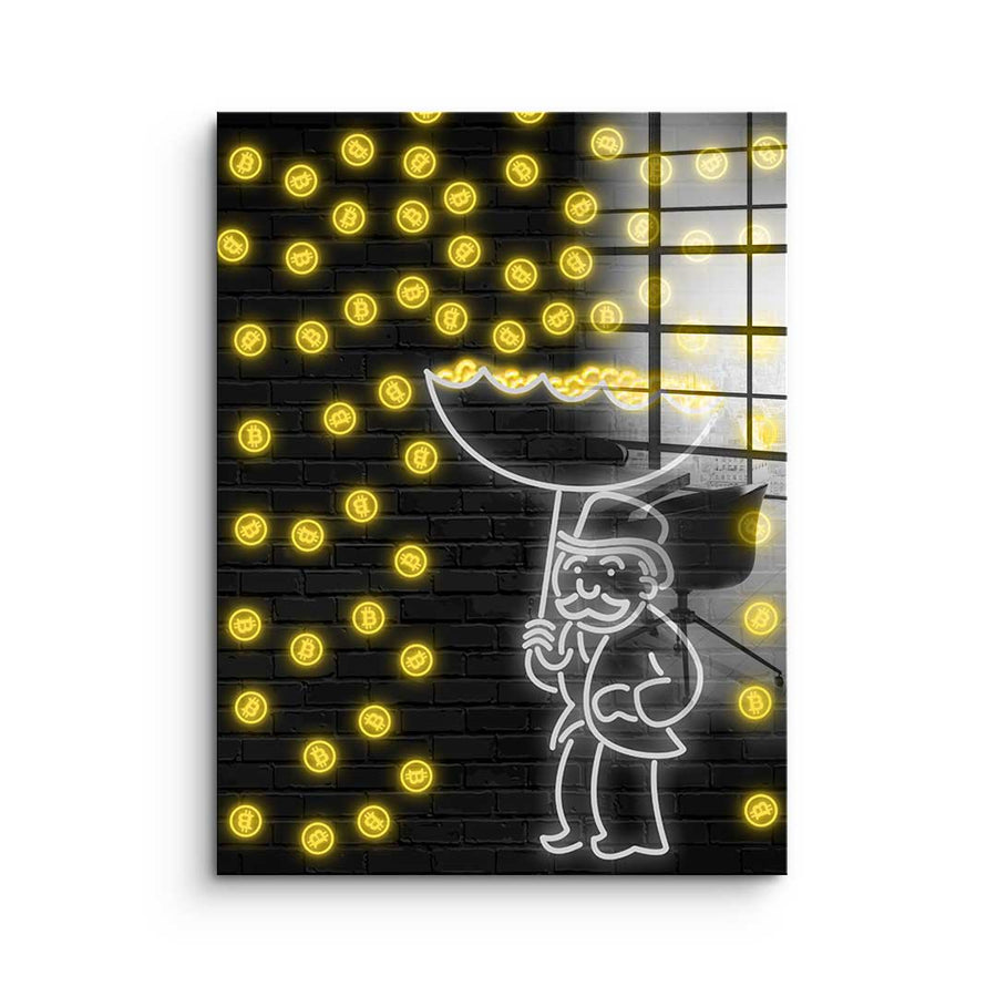Bitcoin Rain - Szkło akrylowe