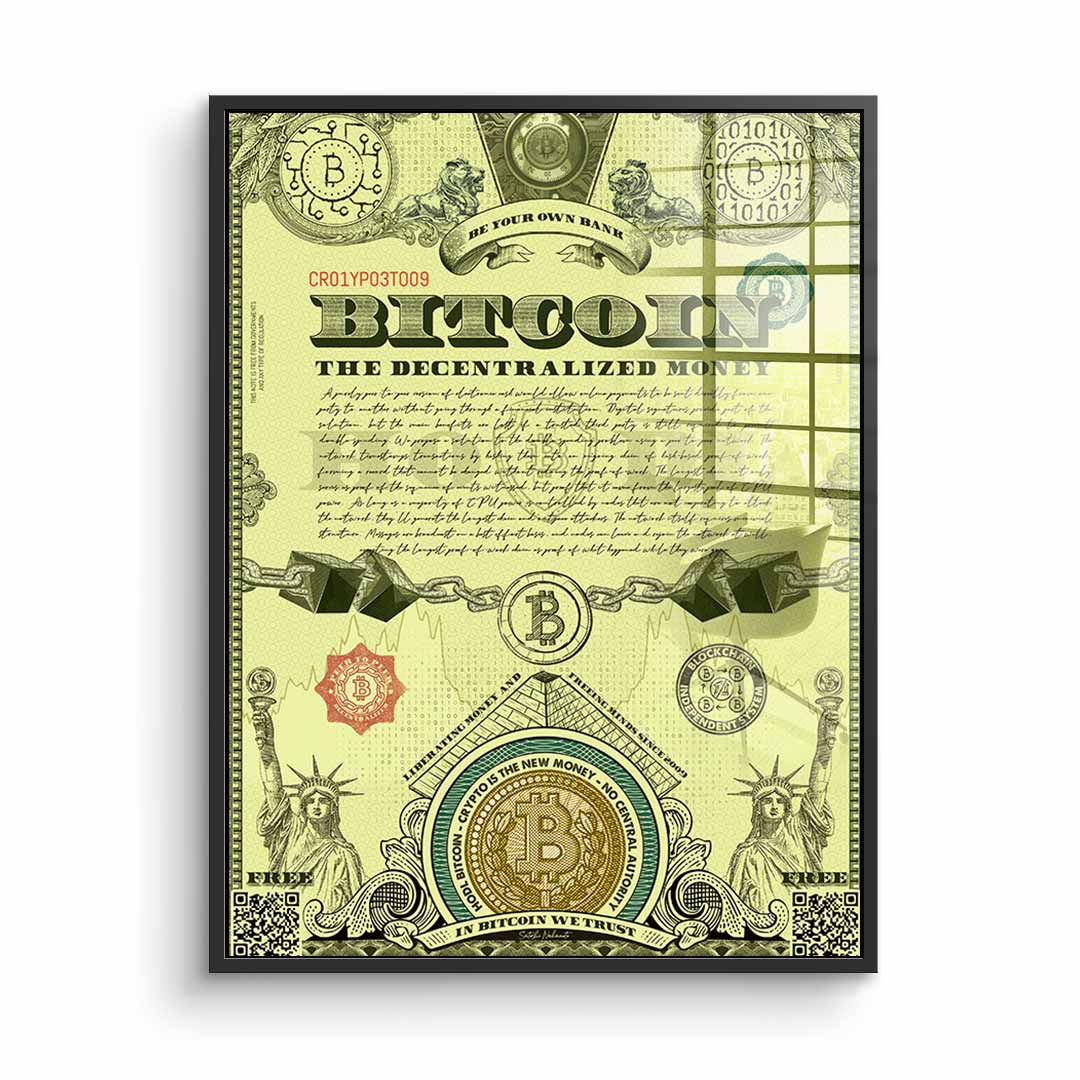 Bitcoin is the New Money - Acrylglas