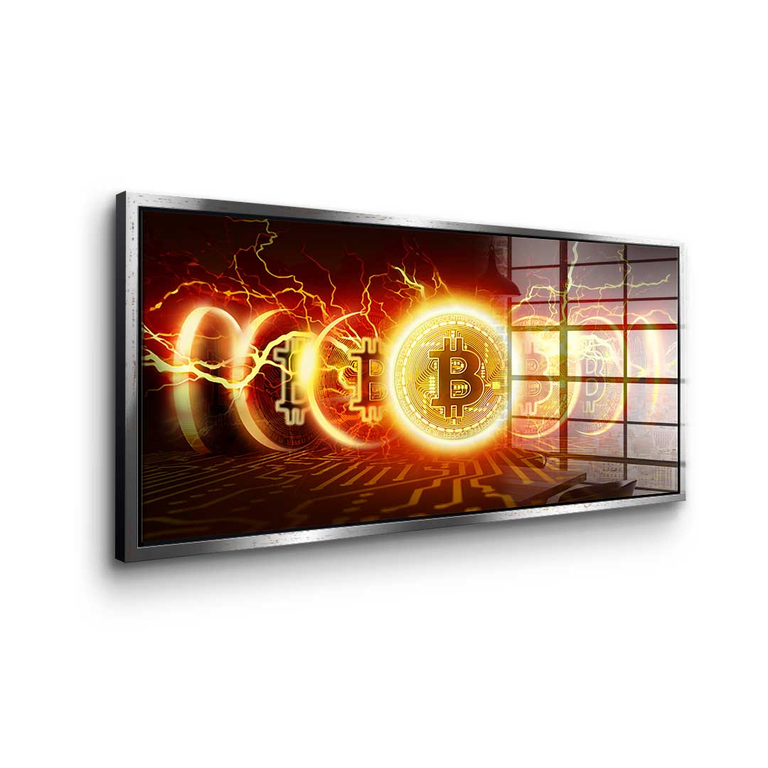 Wybuch Bitcoina — szkło akrylowe