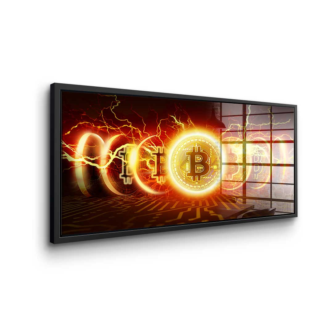Wybuch Bitcoina — szkło akrylowe