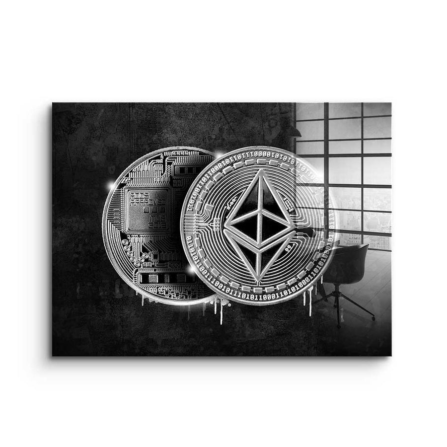 Moneta Ethereum - Szkło akrylowe