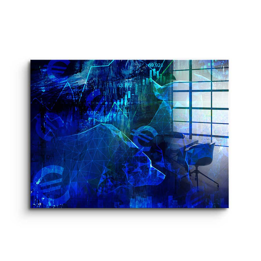 Blue Stock Market – Szkło akrylowe