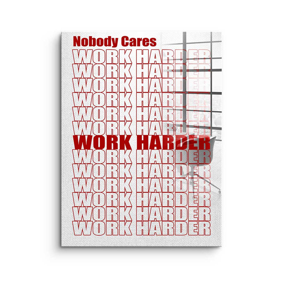 Work Harder Red – szkło akrylowe