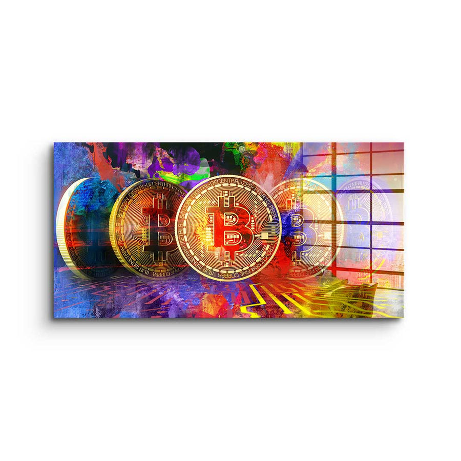 Wiele Bitcoinów - Szkło akrylowe