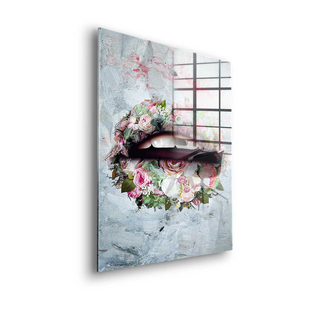 Lips & Flowers - Acrylglas