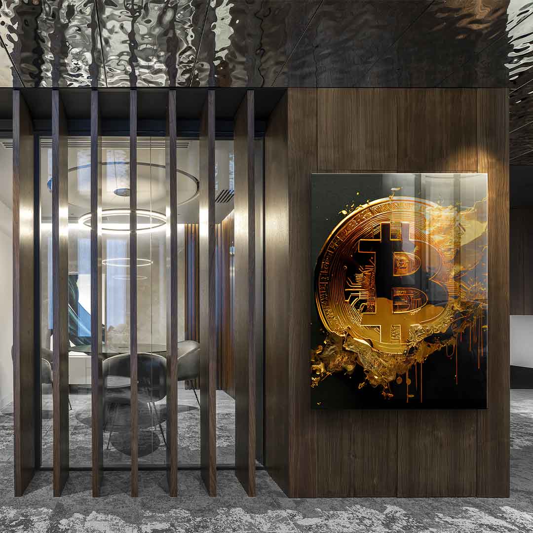 Surowy Bitcoin - szkło akrylowe