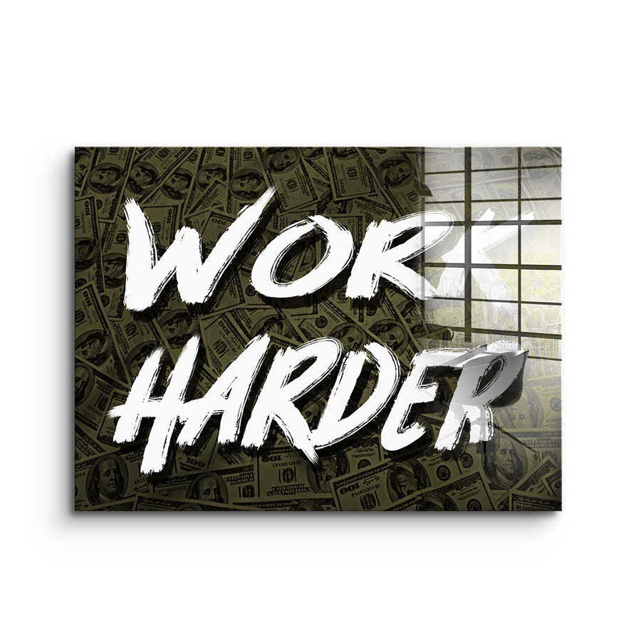 Work Harder X Money - Szkło akrylowe