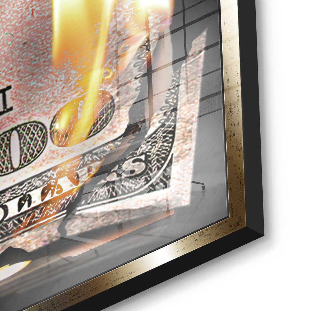 Burning Dollar Bill - Acrylglas