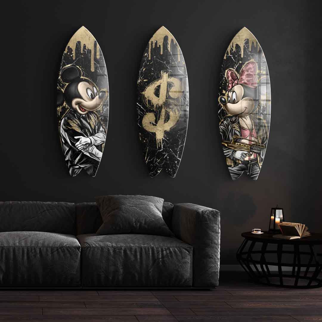 Surfboard Gangster Queen - Gold Leaf