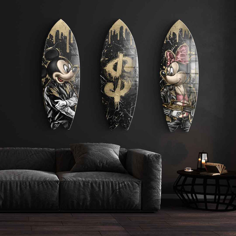 Surfboard Gangster Card Bundle - złoto płatkowe 3x