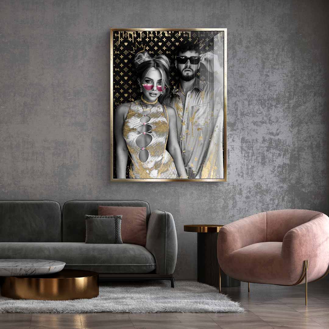 Unique piece - Couple Editable Art - Gold Leaf