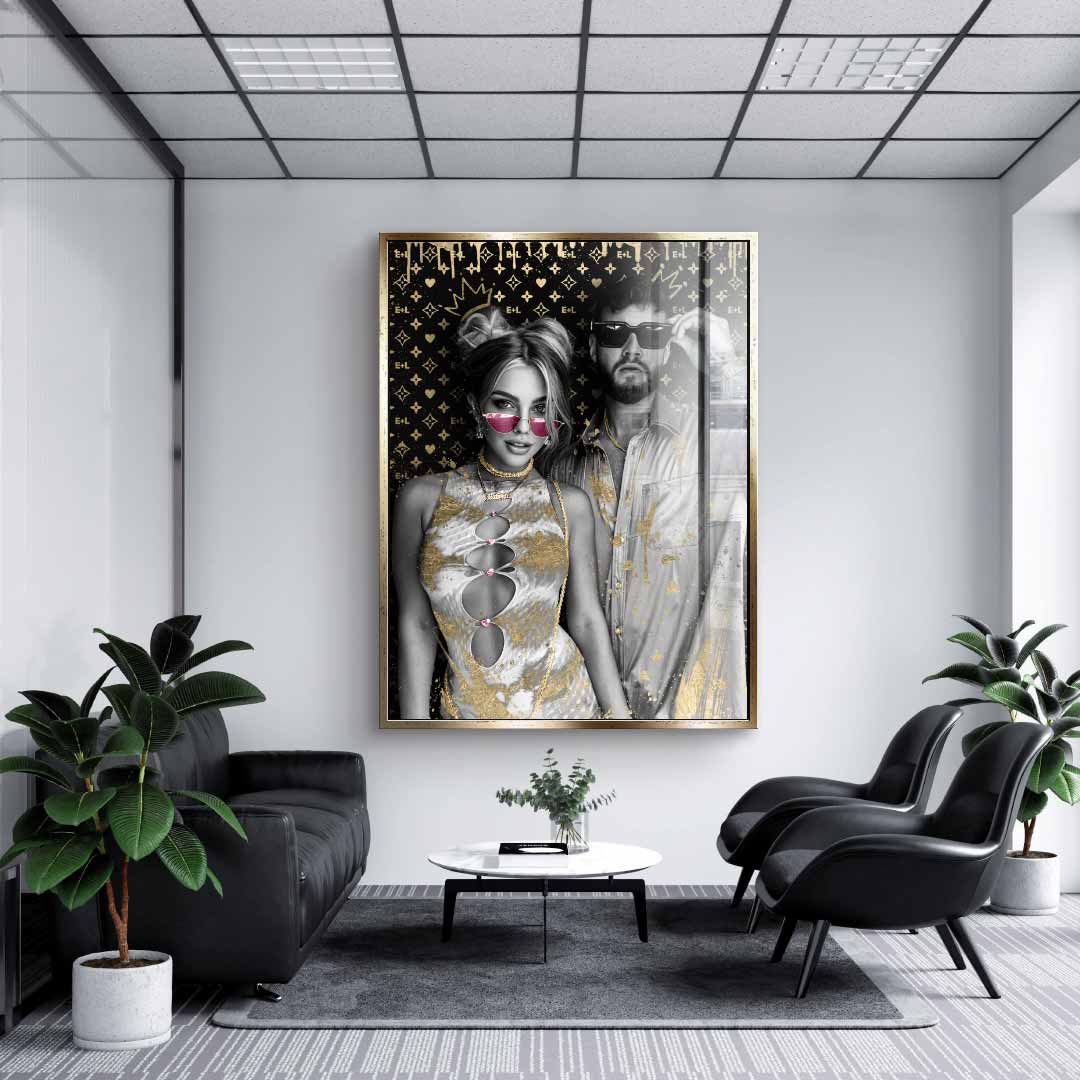 Unique piece - Couple Editable Art - Gold Leaf