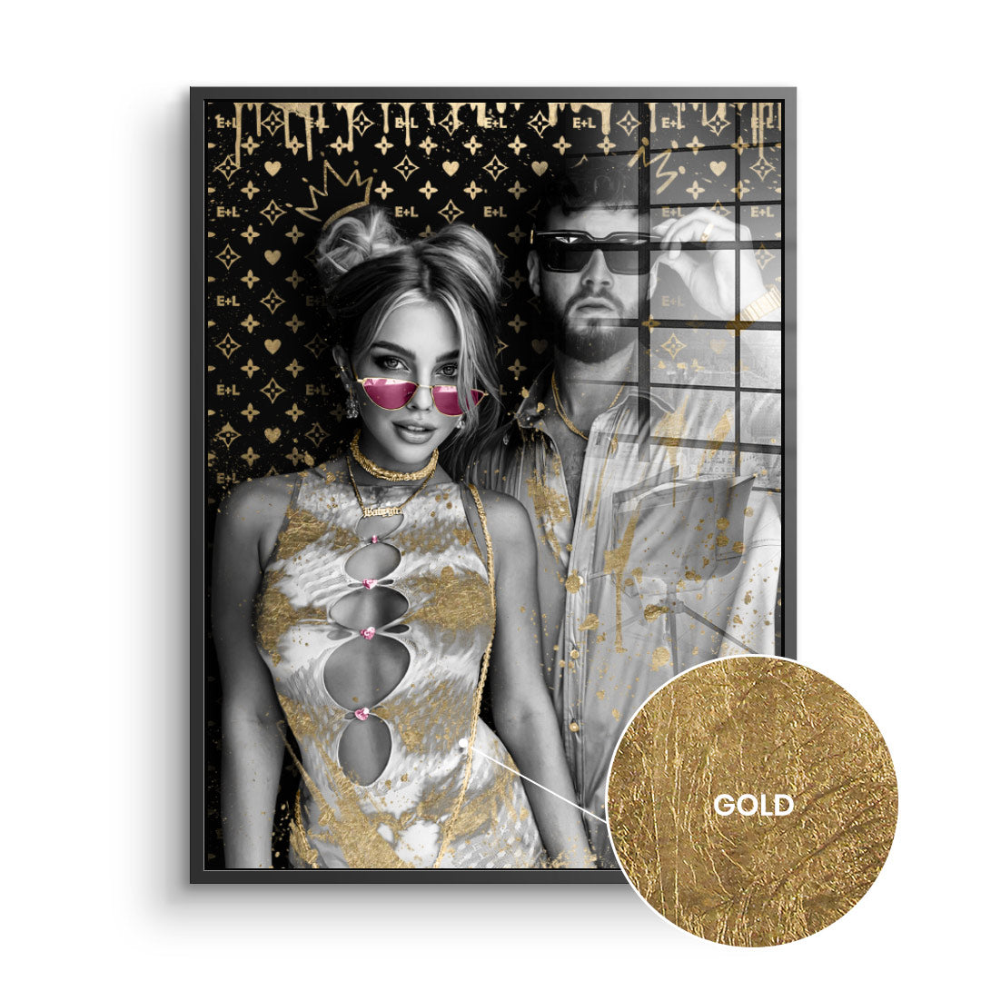 Unique piece - Couple Editable Art - Gold Leaf
