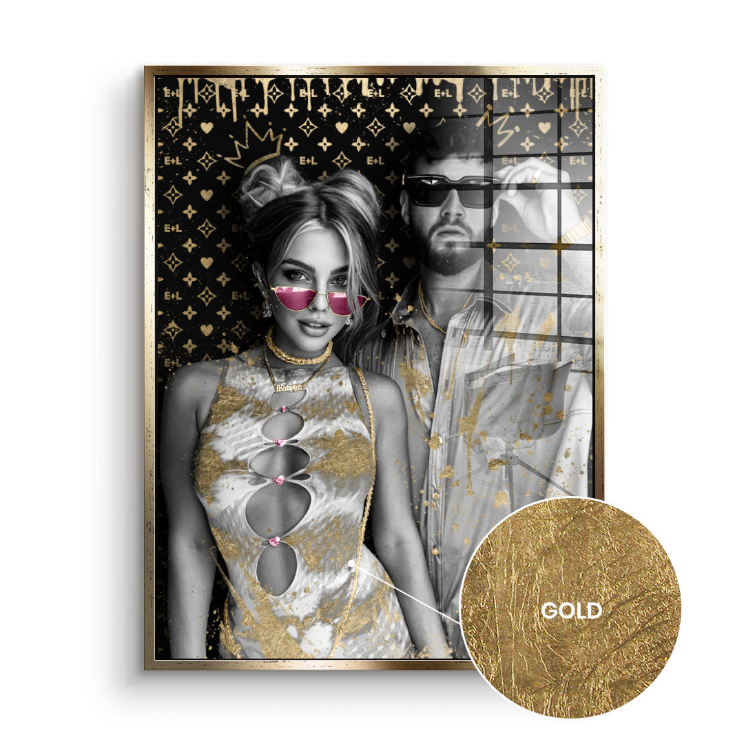 Unique piece - Couple Editable Art - Gold Leaf