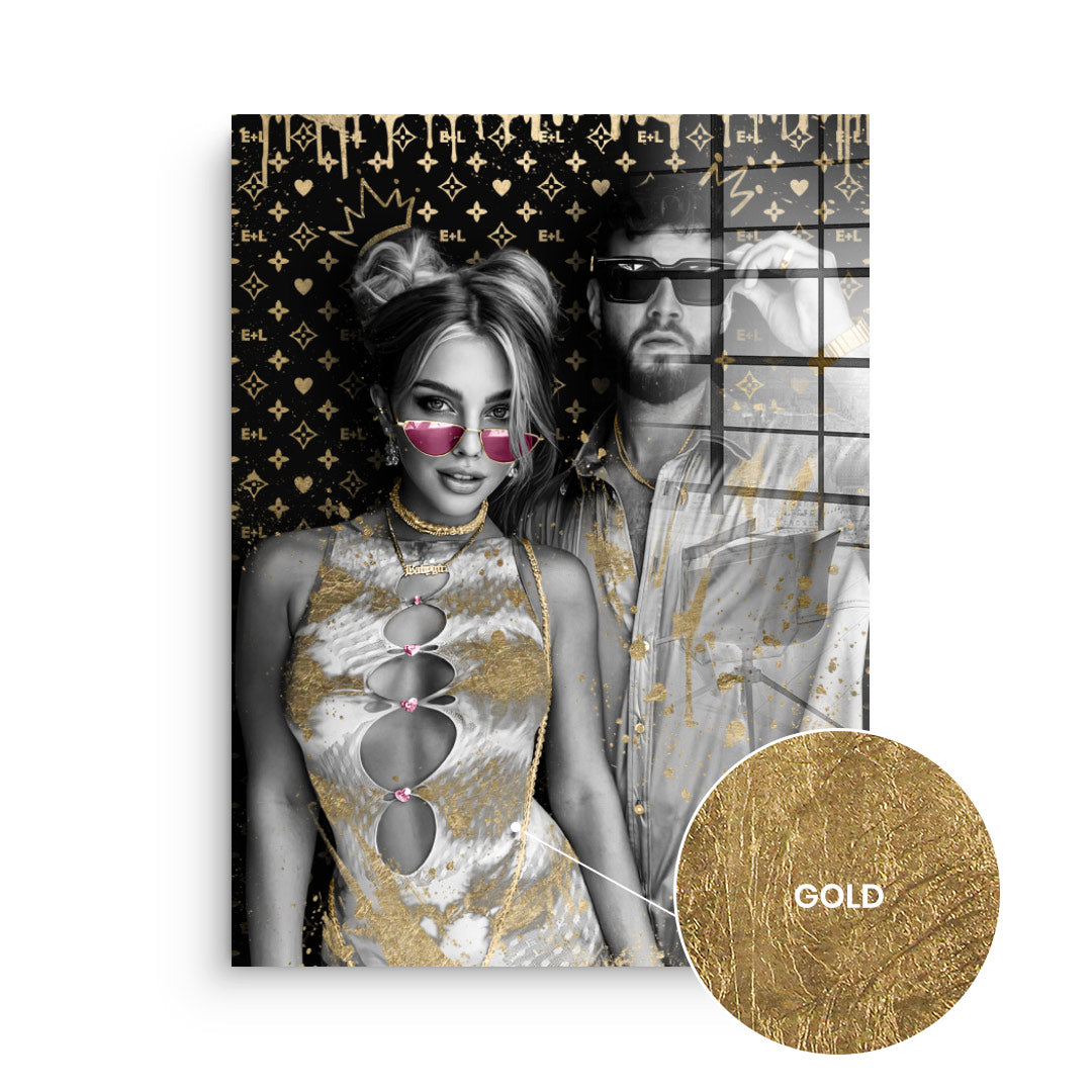 Unique piece - Couple Editable Art - Gold Leaf